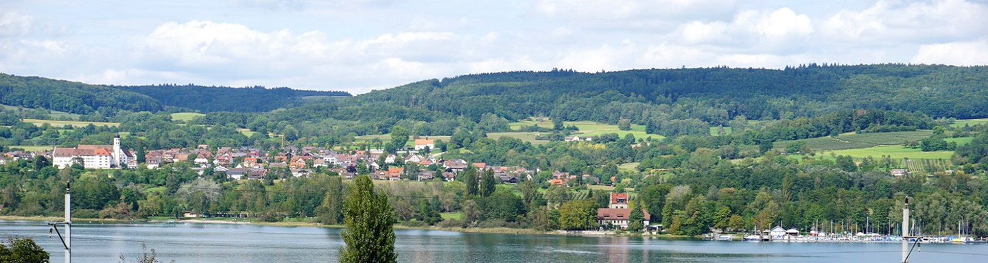 Schöner Blick auf die idyllisch am Schweizer Bodenseeufer gelegene Gemeinde Mammern.